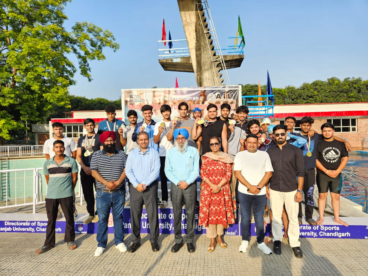 Winners of the PU Inter-College Swimming Championship.